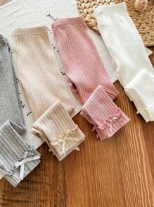 LMoss Kids LMoss   4 Piece Set Young Girl Solid Color Knit Loungewear Set  School Tops Tops For School,Kindergarten Outfit For Girls, Baby Girl Leggings Newborn Baby Pants Ribbed Baby Leggings Cotton Baby Leggings Baby Girl Pants Fall Winter