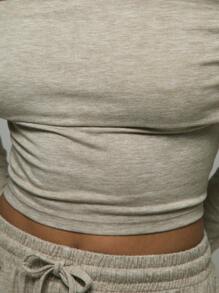 Musera Sport Off The Shoulder Long Sleeve Crop Top, Padel, Tennis, Pickleball Gym Fitness