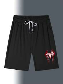 Manfinity Sport Corelite Men Spider Print Vest And Shorts Sports Set