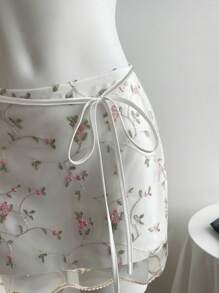 SHEIN Clasi Minigonna elegante con ricamo, ideale per la laurea