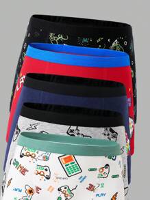 10pcs Pack Teens/Youth Game Console Printed Cotton Soft Breathable Comfortable Boxer Briefs Teen Boys Boxers Boys Boxer Briefs Packs Backto SchoolFashion Fall Winter