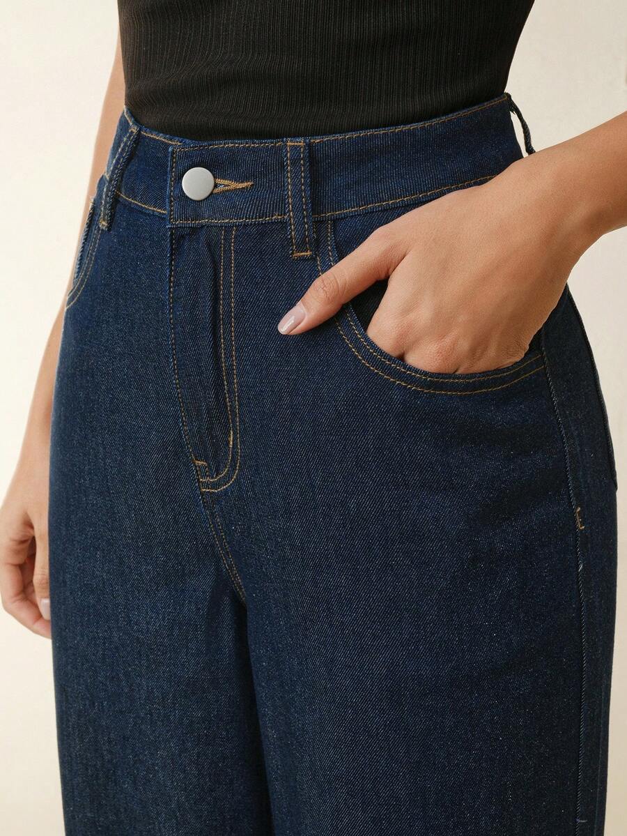 Anewsta Tall 新款经典水洗蓝直筒牛仔裤 - 藍色 - 查看 1