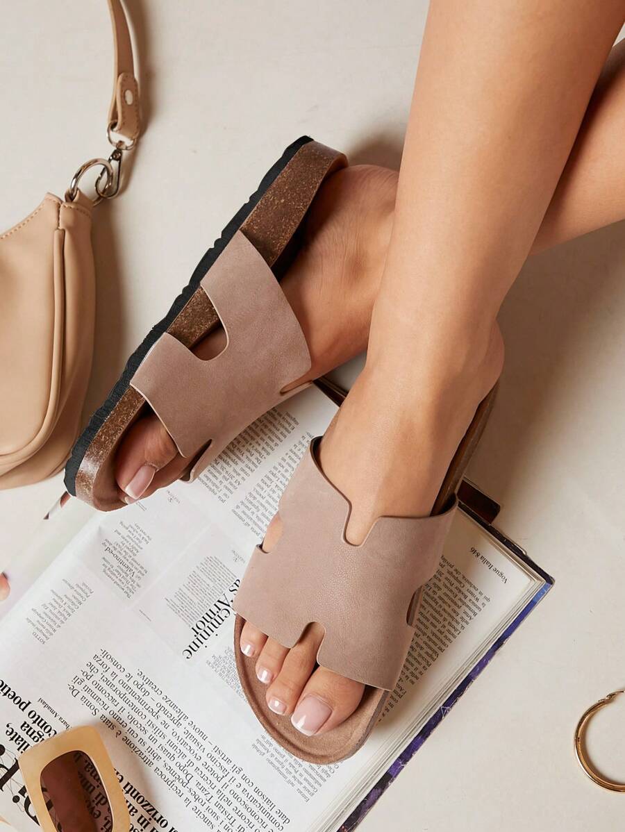 SHUZIA Women's Platform Wedge Sandals With Chunky Heel - Apricot - View 1