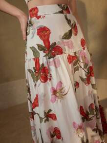MOTF PREMIUM 满幅花卉印花喇叭裙 - 彩色 - 查看 3