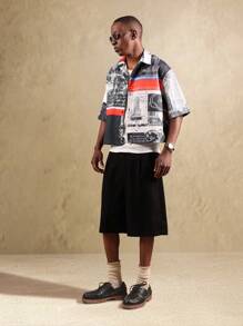 SUMWON Art Print Button Down Shirt Modern Renaissance Graphics Artistic Pattern All Over Print Short Sleeve Relaxed Casual Holiday Resort Leisure Style - Multicolor - View 4