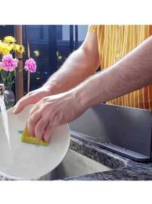 1 pieza Protector salpicaduras clásico de silicona con ventosas, barrera impermeable para fregaderos de cocina y laboratorio, cubas para lavar platos y verduras, disponible en varios colores, fácil de instalar, evita derrames de agua y protege mostradores, perfecto para uso doméstico y profesional, protección de mostrador | Diseño clásico | Flexible