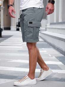 Manfinity Homme Pantaloncini cargo casual da uomo con vita elastica, coulisse e tasche, adatti per il ritorno a scuola