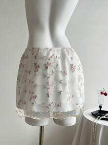 SHEIN Clasi Minigonna elegante con ricamo, ideale per la laurea