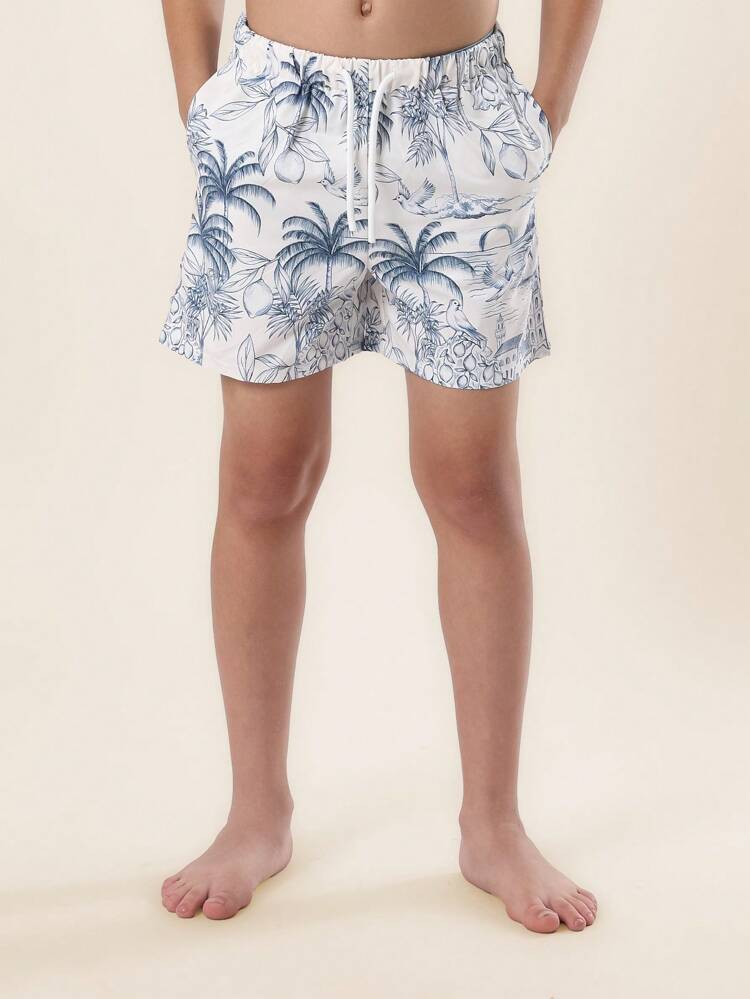 Tropical Print Tween Boys Shorts