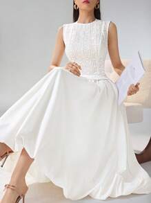 Heiryn 蕾丝腰收腰荷叶边连衣裙，优雅百搭，通勤、休闲、约会皆宜