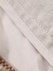 DAZY 女式腰带亮片撞色亚麻宽松裤，度假装波西米亚风女式阔腿裤，夏季阔腿裤度假裤女式绣花裤，返校服，教师裤 - 米色 - 查看 3