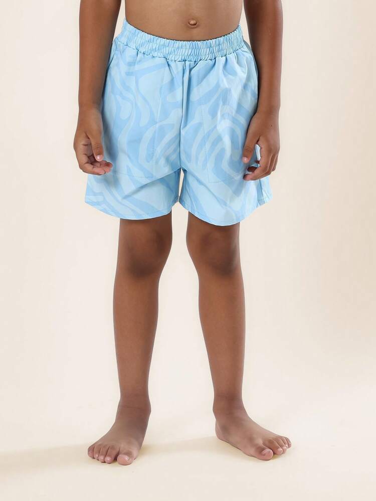 Swim Shorts With Wave Pattern