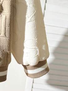 SHEIN Playful Pals Chaqueta casual de un solo botonadura y bolsillo para niño pequeño con diseño de bloques de color, bolsillos con botones metálicos, textura de pana tipo camisa, chaqueta casual y elegante para primavera, verano, otoño, escuela, casual, vacaciones, deportes, tallas de 6 meses a 3 años, ropa para niños, ropa de bebé, ropa exterior para niños pequeños, tops para niños pequeños