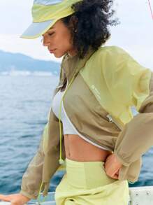 In My Nature 女士休闲户外运动抽绳连帽基本款夹克户外徒步夹克女士拼色休闲夹克，女士跑步夹克女士风衣防晒夹克夹克轻便外套跑步夹克浅黄色和棕色夹克，运动服夹克，拼色，撞色夹克，防晒夹克，秋季户外徒步夹克，透气夹克，拉链夹克