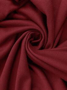 Breezaya 女士优雅麻花针织扭纹连衣裙，休闲通勤，A 字飘逸宽松，修身 - 酒紅色 - 查看 8