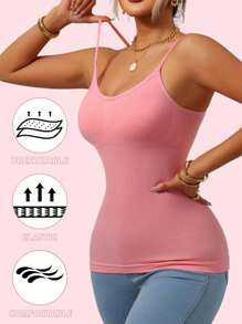 女士纯色修身运动背心，休闲户外