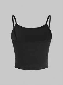 SHEIN Girlism 3-Piece Tween Girl Simple Solid Color Skinny Strap Fitted Camisole Set Fall Winter - Multicolor - View 6