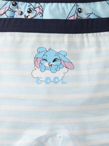 5pcs Young BoyCute Rabbit & Animal Print Boxer Briefs, Comfortable Soft Casual Underwear - Multicolor - View 14