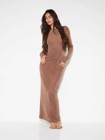 midi holiday party dress Zapakasa Women Burgundy Velvet Long Holiday Party with Sleeves Dress Sheath  Formal Dress main image 0