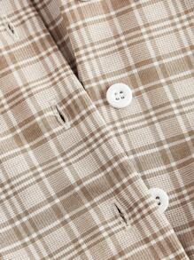 SHEIN MOD Collared Plaid Pattern Mid-Length Dress For Women,Back To School,Turndown Collar, Button Front And Waist Cinched,Retro,Vintage,Vacation,Country Concert Outfit,Concert Outfit Women,Boho,Brunch Outfits For Women,Office Outfits For Women,Tea Party Dress,Work Clothes Women