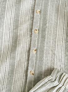 SHEIN Young BoySummer Collared Short Sleeve Fashionable High-End Casual Shirt Paired With Versatile Shorts Set, Suitable For Daily Wear Such As Summer Leisure Time At Home Or Family Gatherings