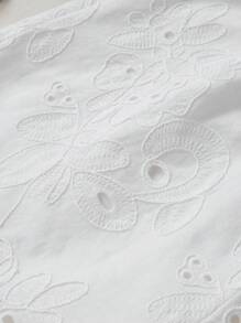 INAWLY 女式夏季度假休闲V领盖袖波西米亚风连体裤 - 白色 - 查看 3