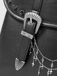 ROMWE Goth 女士搭扣设计大容量时尚背包