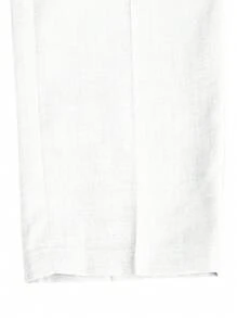 Manfinity Mode 男士纯色褶皱口袋直筒休闲通勤连衣裙白色裤子 - 白色 - 查看 5