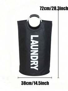 SHEIN سلة غسيل كبيرة قابلة للطي، قائمة بذاتها، من قماش أكسفورد، لتخزين الغسيل القذر، طوي، مقبض، مناسبة للسكن والمنزل والسفر (متعددة الألوان). - متعدد الألوان - مشاهدة 3