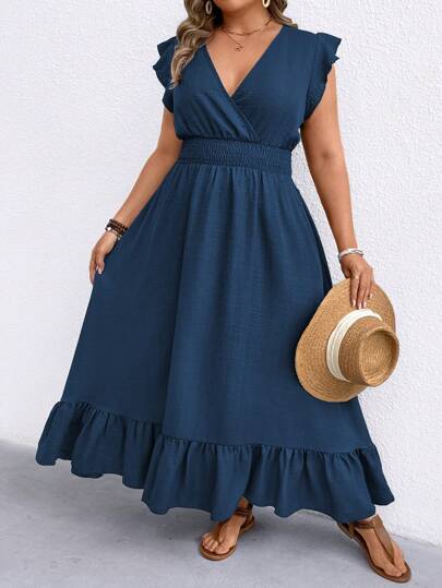 Breezaya Vestido de playa con escote trasero para mujer talla grande, vestido mini retro con estampado floral para vacaciones