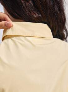 In My Nature Women's Outdoor Casual Sports Utility Button Pocket Short Sleeve Shirt - Yellow - View 5