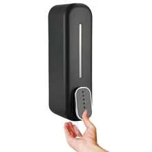 1件装壁挂式皂液器塑料家用浴室装饰夏季手动300毫升洗手液盒沐浴洗发护发素分配器适用于卫生间浴室酒店厨房