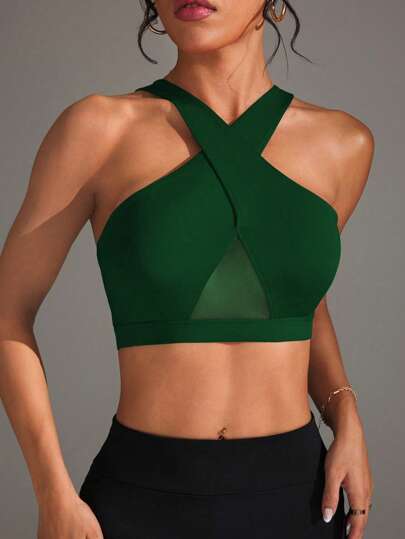 Easithlete Effen Mesh Patchwork Sports Bra, Fitness Wear view 3