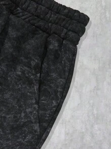 ROMWE MEN Street Life Pantaloni scurți casual pentru bărbați cu imprimeu de slogan pentru vară