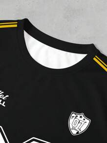 Manfinity Dauomo 美国复古运动风数字条纹星星元素男士T恤 - 彩色 - 查看 3