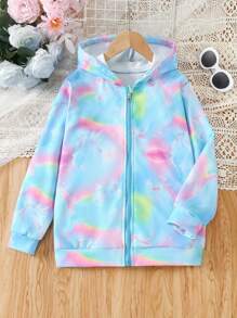 Sweatshirt Berkerudung dengan Resleting Bergambar Unicorn untuk Anak Perempuan Remaja, Cocok untuk Musim Gugur/Dingin, Kembali ke Sekolah Musim Gugur - MultiWarna - View 3