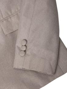 Manfinity Mode Men's Solid Color Lapel Neck Single Button Long Sleeve Suit Set Men Casual Suits Men Fashion Suits Men Dress Suits - Khaki - View 4