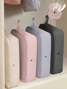 Inbeaufon 超节省空间自压缩收纳袋便携式衣柜斜纹防水棉被拉链压缩收纳袋可折叠衣柜搬家行李袋可扩展至 18 厘米/7.1 英寸高度连衣裙裤子鞋子牛仔裤靴子裙子卧室，收纳袋，家庭收纳，女式白色 T 恤，女式黑色裤子，女士冬装，连衣裙， - 彩色 - 查看 7