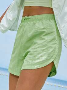 In My Nature Women's Casual Versatile Solid Color Outdoor Shorts Workout Short - Green - View 4