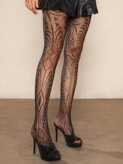 Grunge Punk 1 قطعة جوارب نسائية سوداء ذات مرونة عالية وأناقة أنثوية/جوارب طويلة/سراويل ضيقة