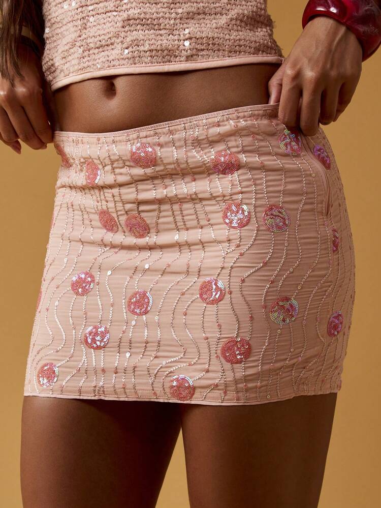 MISSGUIDED Jupe mini à paillettes scintillantes, indispensable pour les fêtes, les soirées, les boîtes de nuit, les mariages, les célébrations et les occasions spéciales