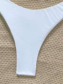 Swim Vcay 女士纯色细肩带海星金属装饰性感比基尼套装，夏季