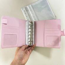 SHEIN A5/A7 PU 活页夹收集簿，带 20 个套子套装，3 英寸 5 英寸环形明信片整理簿 - 白色粉色 返校，返校，学校用品 - 白色 - 查看 7