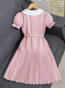 SHEIN Vestido de verano elegante con textura para niñas preadolescentes