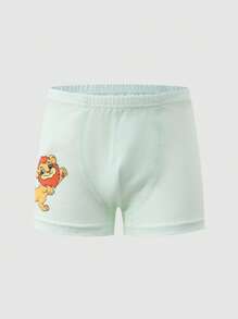 4 قطع سراويل داخلية قصيرة مريحة وناعمة للأولاد مع رسومات أسد جميلة، مصنوعة من قماش قابل للتنفس - متعدد الألوان - مشاهدة 6