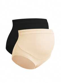 BloomMama 2 Packs Maternity High Waisted Underwear Pregnancy Soft Hipster Panties Over Bump
