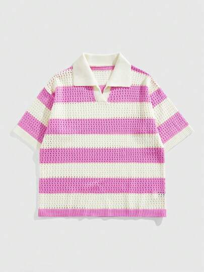 ★★ ★★ TH Collection Preppy Stripe Polo Swea Amazon.com: OXKNIT Men's Knitted Vintage Polo Shirt Casual