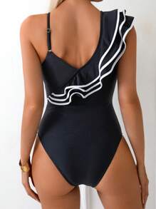 SHEIN Swim 1 Piece Sexy Floral Lace Monokini Swimsuit, Summer