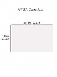 SHEIN 1set Rectangle Tablecloth & Table Skirt, PEVA Waterproof Anti-Oil Anti-Fouling For Wedding Party Decoration, Back To School Valentine Day - White - View 3