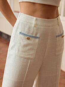 ZEYLAH WOMEN'S LINEN SOLID WIDE LEG PANTS